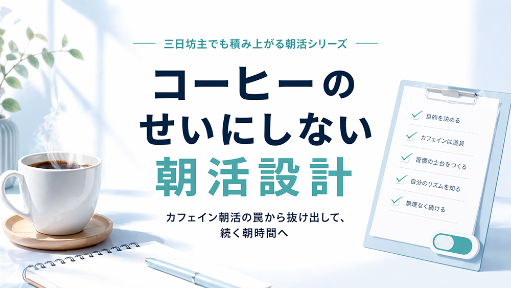 朝活が続かないのは、コーヒーのせい？｜三日坊主がハマる“カフェイン朝活”の罠と抜け出し方