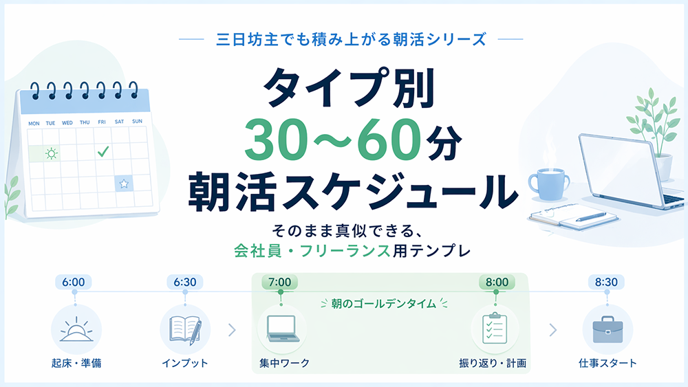 タイプ別「30分～60分の朝活スケジュール」テンプレ集