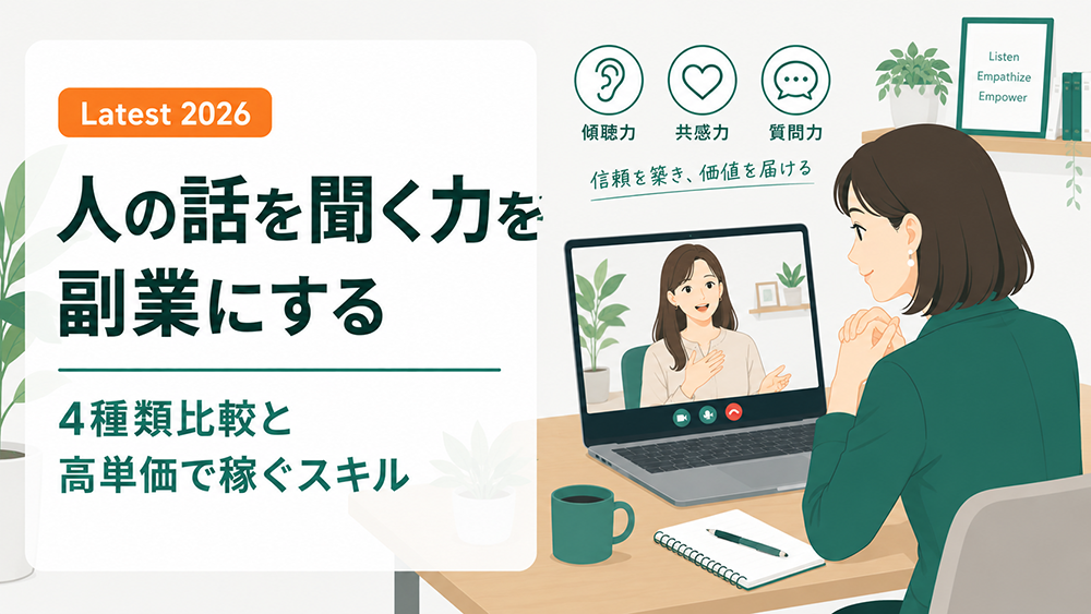 人の話を聞く仕事を副業にする方法｜4種類の比較と高単価で稼ぐスキルを解説